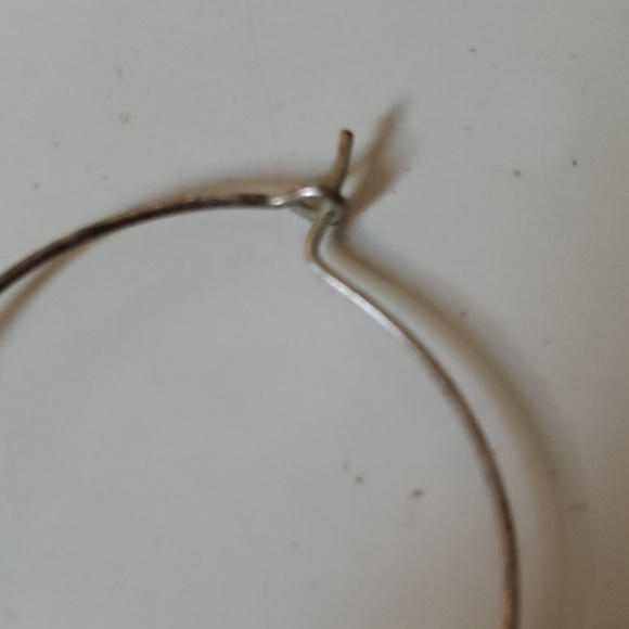 ๐ Blue and Silver Dangly Hoop Earrings - Picture 2 of 3